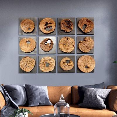 Holz Wand Deko GENTA 40 cm x 40 cm