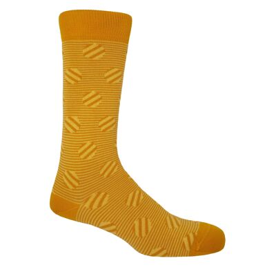 Calcetines de hombre con rayas de polka - Butterscotch