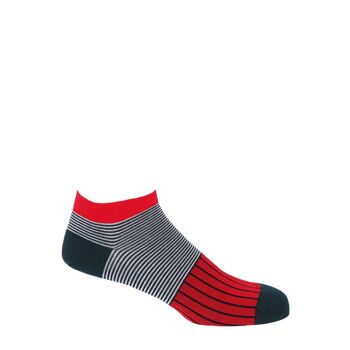 Chaussettes Homme Oxford Stripe - Scarlet 1