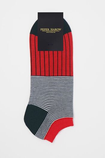 Chaussettes Homme Oxford Stripe - Scarlet 3