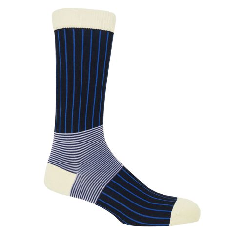 Oxford Stripe Men's Socks - Black