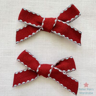 Herringbone Clip - Burgundy