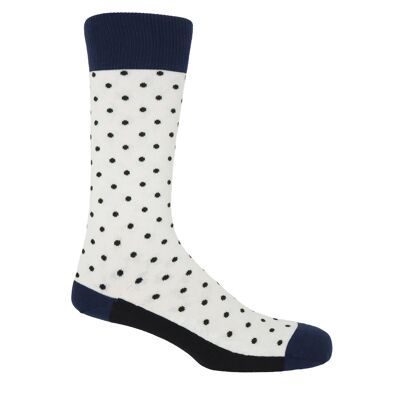 Calcetines Hombre Pin Polka - White