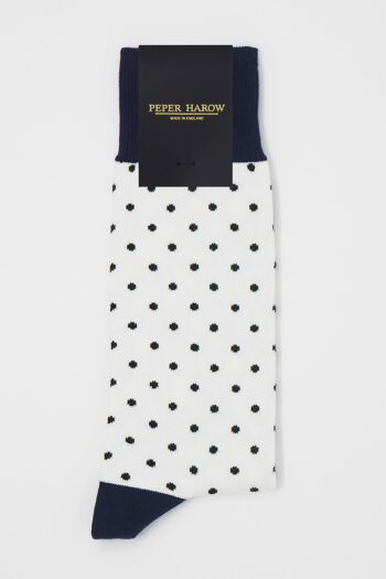 Chaussettes Homme Pin Polka - Blanc 3