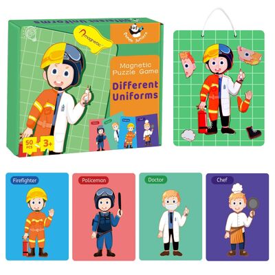 Occupations Magnetic Dress-Up Dolls Pretend Play Set, Job People Dress up Game Paper Doll for Kids, Pre k Learning Activities Educational Toys for 3-8 Years Old Toddlers - Toys and crafts
