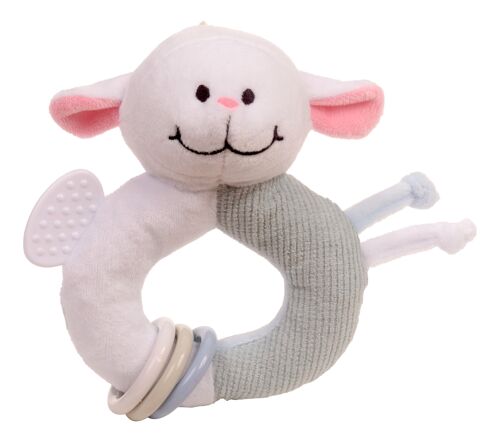 Lamb Ringaling - baby's first toy - rattle teether and crinkle toy