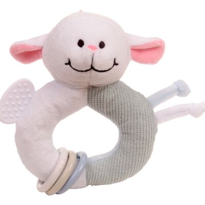 Lamb Ringaling - il primo giocattolo del bambino - sonaglio da dentizione e giocattolo stropicciato