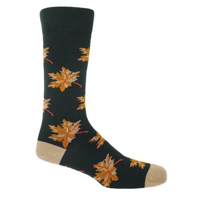 Chaussettes Homme Feuille d'Automne - Gris