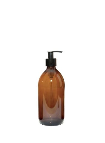 Distributeur savon verre ambré 250 ml avec pompe
