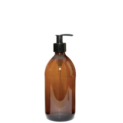 Amber glass soap dispenser 250 ml with pump
