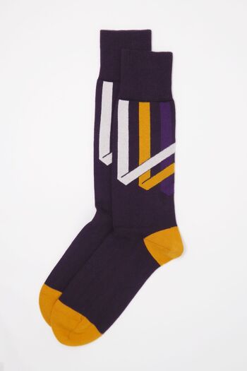 Chaussettes Homme Ribbon Stripe - Mauve 2