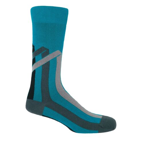 Ribbon Stripe Men's Socks - Peacock