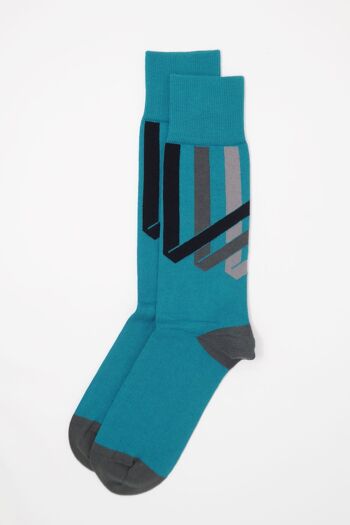 Chaussettes Homme Ribbon Stripe - Peacock 2