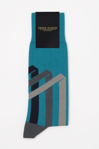 Chaussettes Homme Ribbon Stripe - Peacock 3
