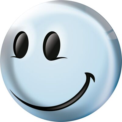 Button Smiley blue