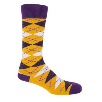 Chaussettes Homme Argyle - Moutarde 1