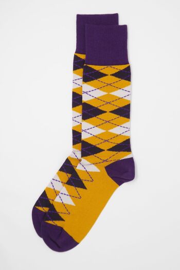 Chaussettes Homme Argyle - Moutarde 2