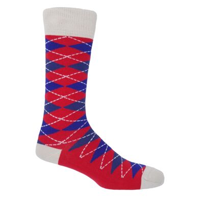 Argyle Men's Socks - Crimson