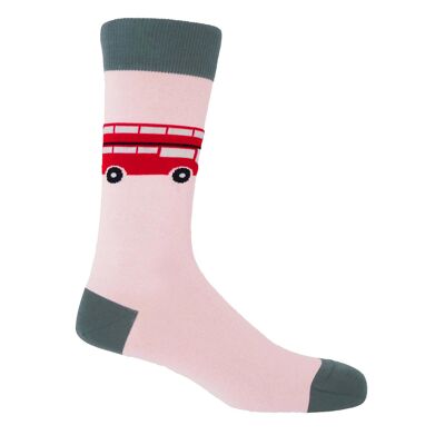 Chaussettes Homme London Bus - Rose