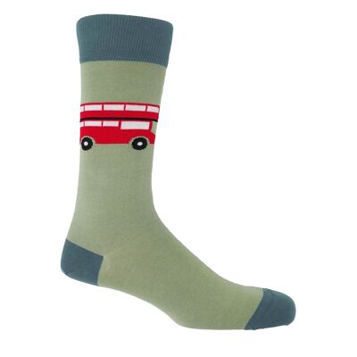 Chaussettes Homme London Bus - Sage