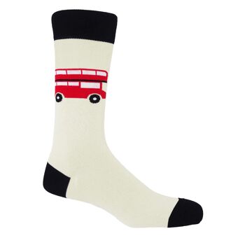 Chaussettes Homme London Bus - Crème 1