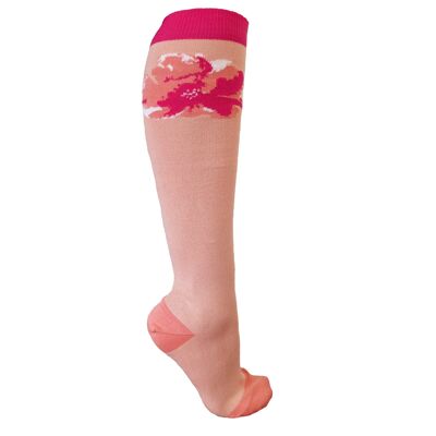 Calcetines para mujer Wild Flower hasta la rodilla - Blush