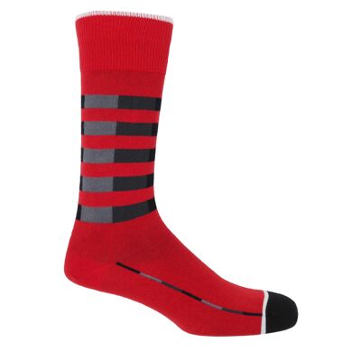 Calcetines de hombre Quad Stripe - Red