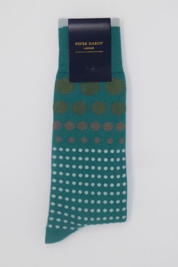 Chaussettes Homme Grad Polka - Teal 2