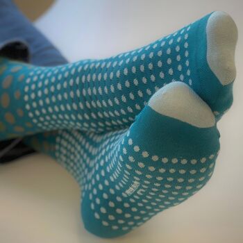 Chaussettes Homme Grad Polka - Teal 3