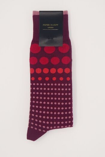 Chaussettes Homme Grad Polka - Bordeaux 2