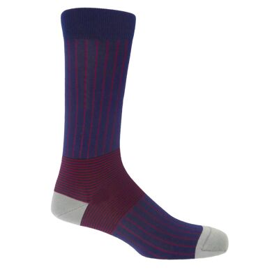 Oxford Stripe Herren Socken - Navy