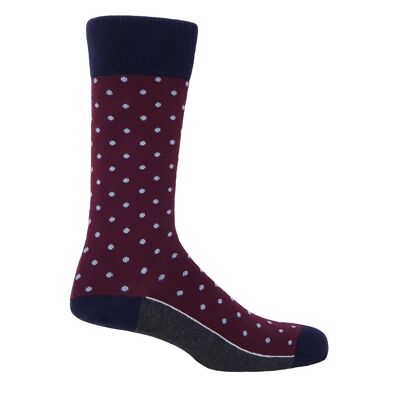 Calcetines Hombre Pin Polka - Burgundy