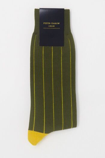 Chaussettes Homme Pin Stripe - Vert 2