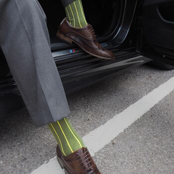 Chaussettes Homme Pin Stripe - Vert 4