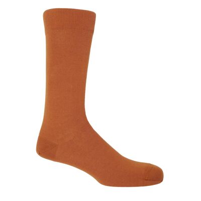 Chaussettes classiques pour hommes - Orange brûlé