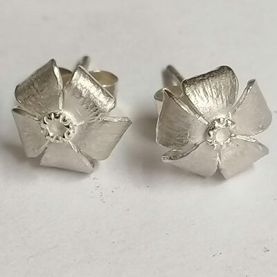 Oxalis ( Sauerampfer ) Ohrstecker handgefertigt aus Silber