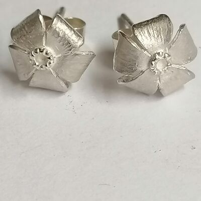 Oxalis ( Sorrel ) studs hand made from Silver