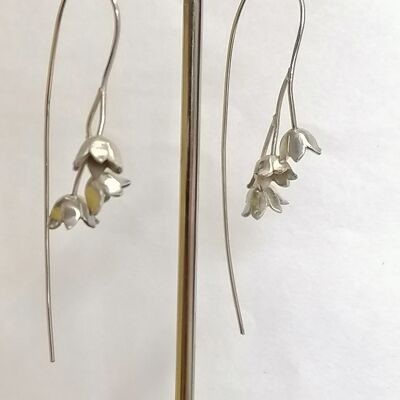 Lily of the Valley ear drops hand made from Sterling Silver