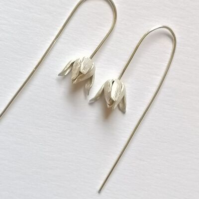 Water avens drops hand made from Sterling Silver