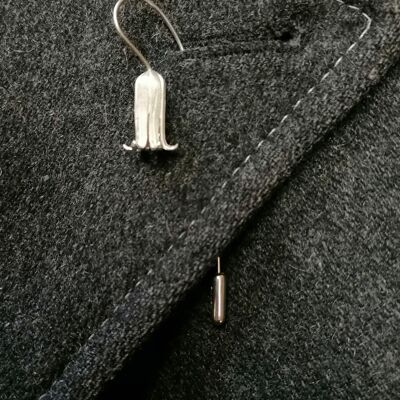 Bluebell pin hand made from Sterling Silver