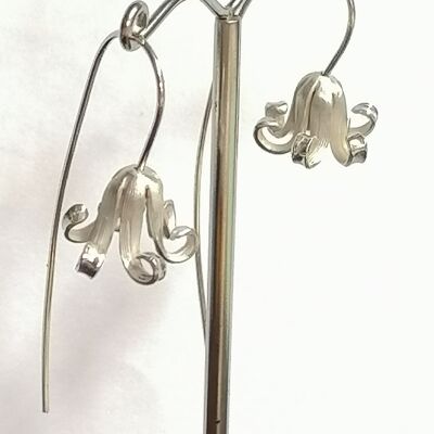 Boucles d'oreilles pendantes en jacinthe fabriquées à la main en argent sterling