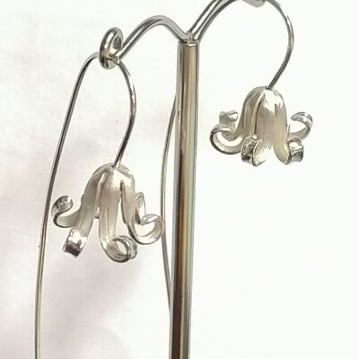 Boucles d'oreilles pendantes en jacinthe fabriquées à la main en argent sterling