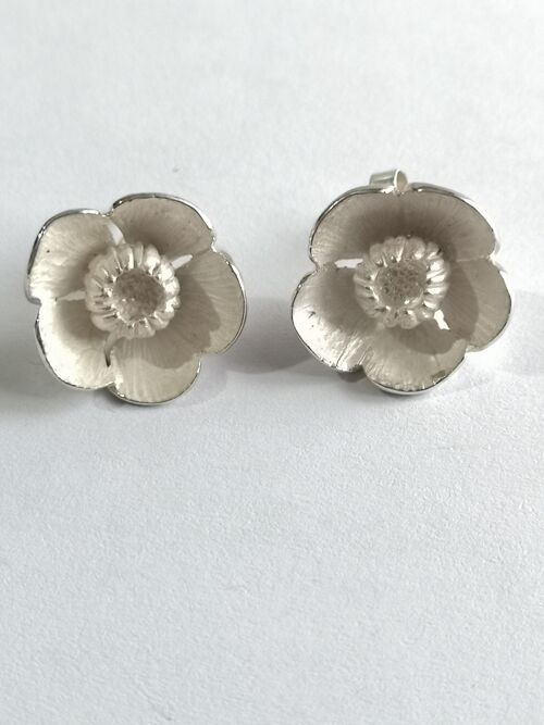 Buttercup studs hand made from Silver