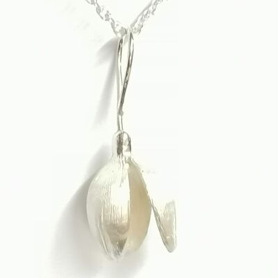 Snowdrop necklace hand made from Sterling Silver with an 18 inch chain