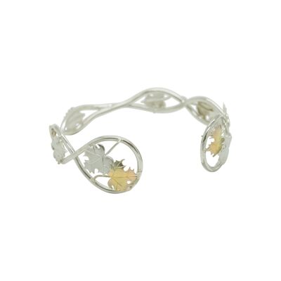 Bracciale/braccialetto autunnale realizzato a mano in argento e oro rosa 9 carati