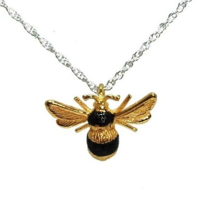 Bumblebee pendant hand made from Silver and heavy Gold plated