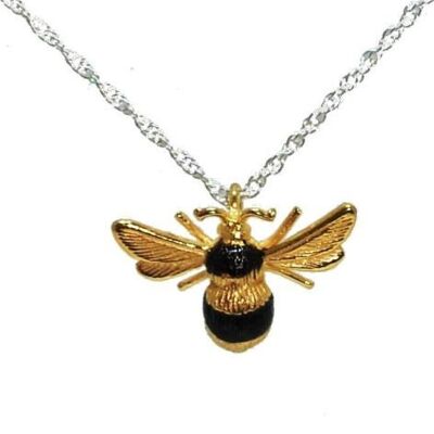 Bumblebee pendant hand made from Silver and heavy Gold plated