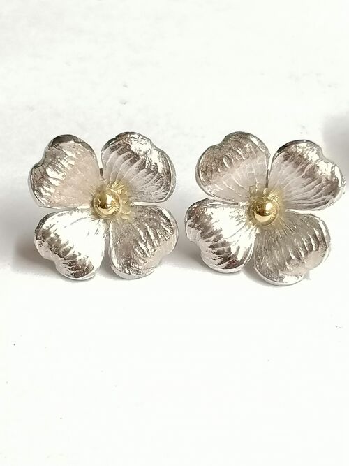 Gold and Silver hand made studs