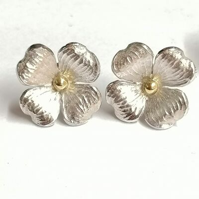 Gold and Silver hand made studs