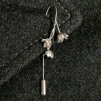 Lily of the Valley pin hand made from Sterling Silver